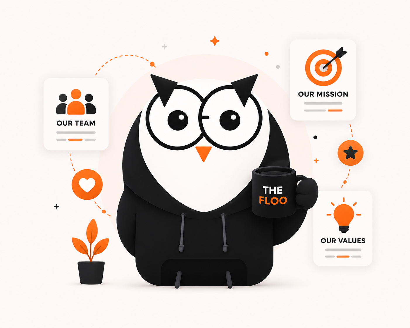 The Floo Owl Mascot giving a thumbs up